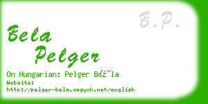 bela pelger business card
